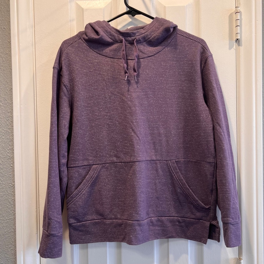 Champion Elite Womens Purple Striped Pullover Hoodie Sweatshirt Medium 1167194